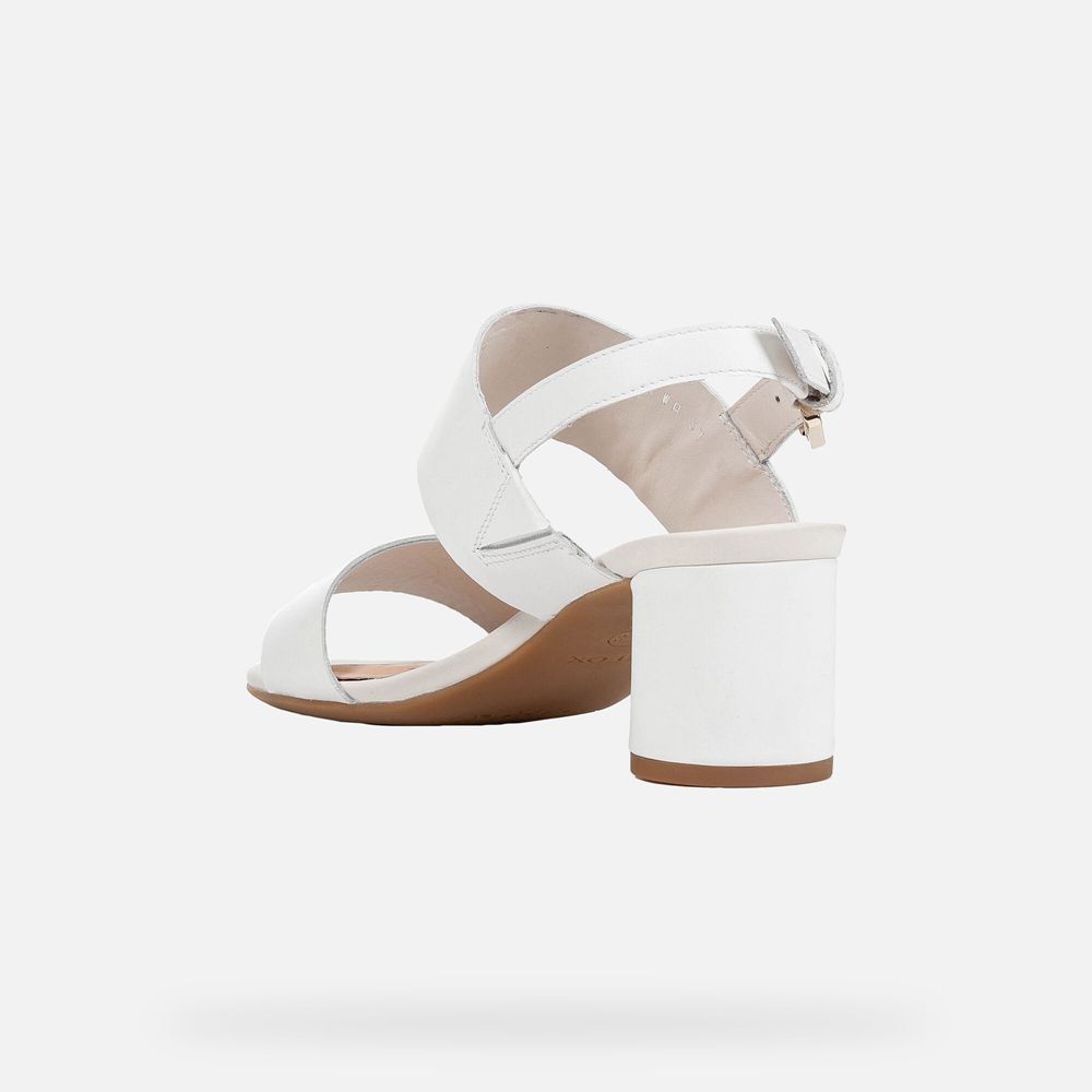 Geox Sandals White Ortensia - Geox Womens Shoes - BSDPIQ684